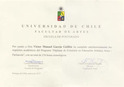 certificado diplomado universidad de chile